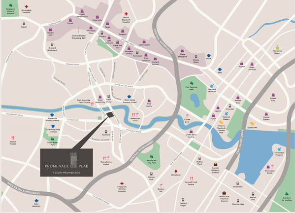 Promenade Peak Location Map